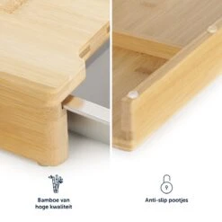 Blumtal Snijplank Carlos - Snijplankenset Met Houder - Hout - Bamboe - 40 X 28,5 X 6,8 Cm -Keukengerei Verkoop 1200x1200 979