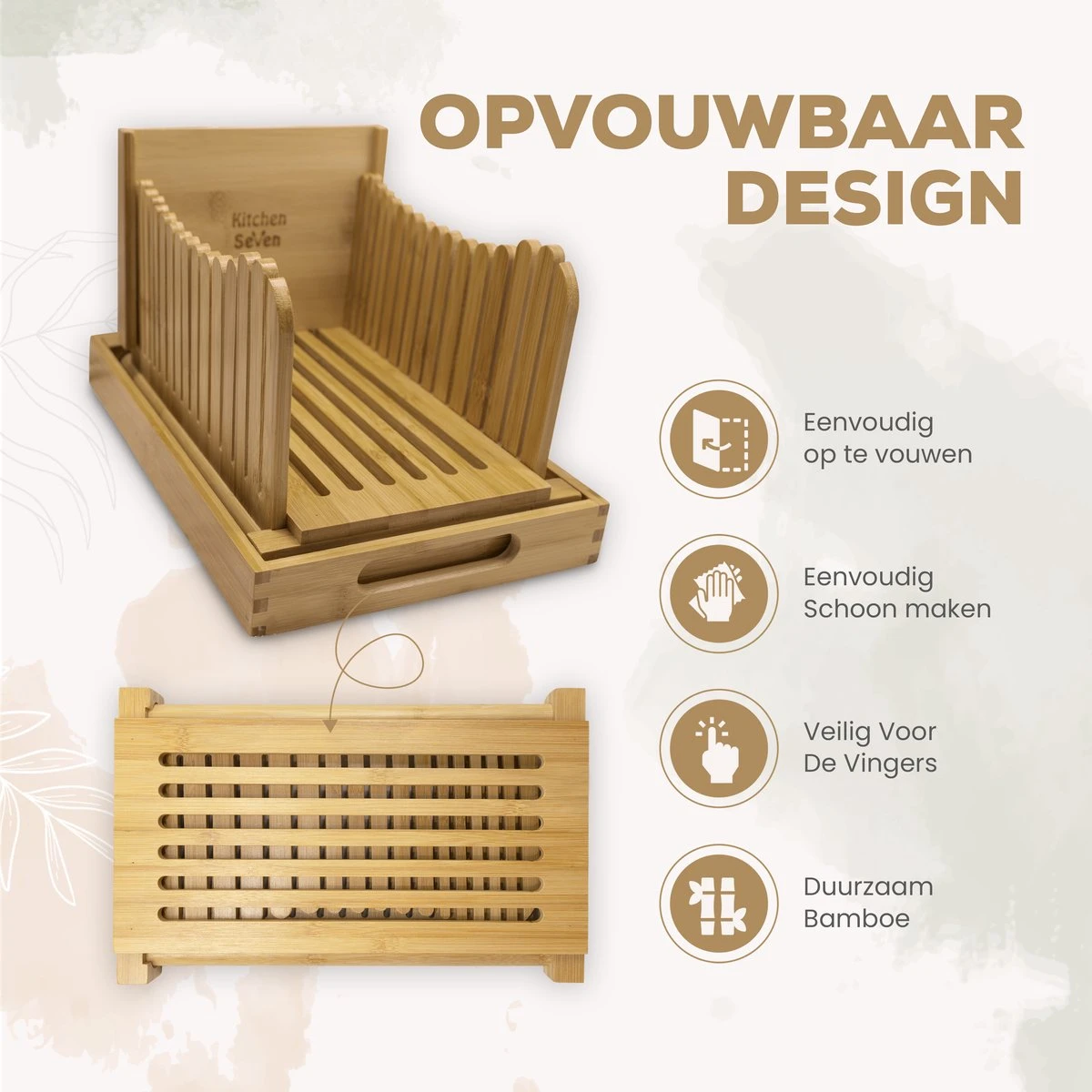 Merkloos Kitchen Seven, Broodsnijder Hulpmiddel, Bamboe Broodplank, Brood Snijden Handmatig, Inclusief Gratis Broodmes 8 Merkloos Kitchen Seven, Broodsnijder Hulpmiddel, Bamboe Broodplank, Brood Snijden Handmatig, Inclusief Gratis Broodmes - Afbeelding 8