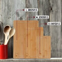 Rednas Bamboe Snijplank - Snijplanken Set - Borrelplank - Serveerplank - 3-delig - Hygiënisch En Duurzaam -Keukengerei Verkoop 1200x1200 994