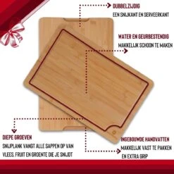 Rednas Bamboe Snijplank - Snijplanken Set - Borrelplank - Serveerplank - 3-delig - Hygiënisch En Duurzaam -Keukengerei Verkoop 1200x1200 997