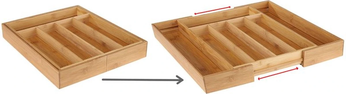 HI Bestekbak Uitschuifbaar Bamboe 7 HI Bestekbak Uitschuifbaar Bamboe - Afbeelding 7