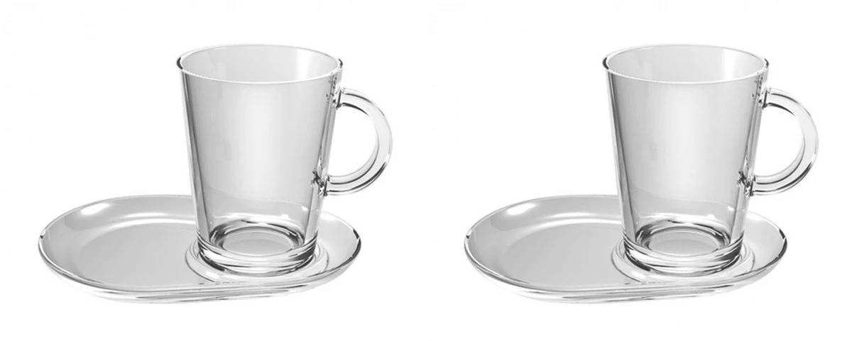 Pasabahce Tribeca Theeglas Met Schotel 400 Ml - Gehard Glas - 2 Stukst 4 Pasabahce Tribeca Theeglas Met Schotel 400 Ml - Gehard Glas - 2 Stukst - Afbeelding 4