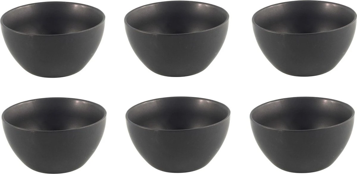 Studio Tavola Kommen Black Tie ø 14 Cm - 6 Stuks 1 Studio Tavola Kommen Black Tie ø 14 Cm - 6 Stuks