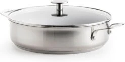 KitchenAid Stainless Steel Hapjespan Met Glazen Deksel ø28cm - RVS - Inductie - Anti-aanbak