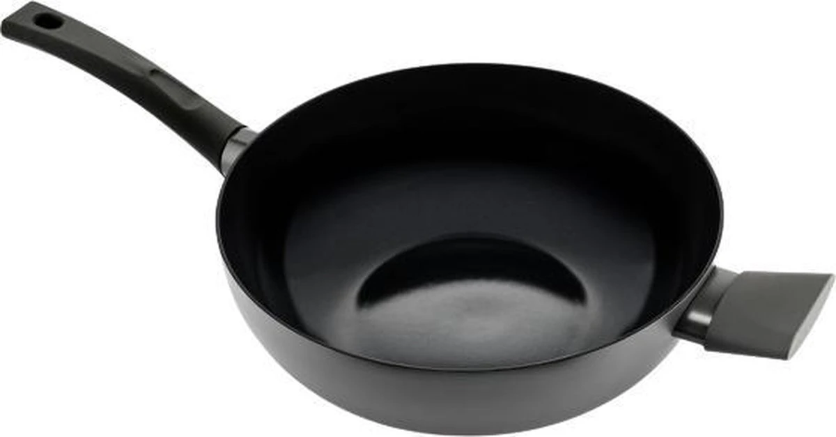 ISENVI Avon Keramische Wokpan 36 CM - Ergo Greep 1 ISENVI Avon Keramische Wokpan 36 CM - Ergo Greep