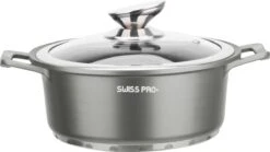 Swiss Pro+ | Set 14 Delige Pannenset | Inductie - Pannensets - Glazen Deksel - Met Afneembare Handgreep - Marmeren Interieur -PFAS-vrij | Grey / Silver -Keukengerei Verkoop 1200x675 5