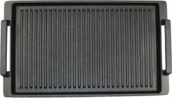 Eurolux Grillplaat Met Grepen - 41 X 24 X 2.5 Cm - Zwart - Aluminium - Geschikt Voor Alle Warmtebronnen -Keukengerei Verkoop 1200x689 1