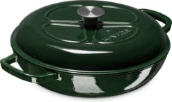 Navaris Gietijzeren Stoofpan Met Deksel- 3,5 Liter Gietijzeren Ovenschaal Van Email - Geschikt Voor Alle Warmtebronnen - Groen -Keukengerei Verkoop 1200x716 1