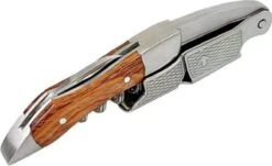 Merkloos Luxe Kelnersmes - Natuurlijk Hout - Roestvrij Staal Met Gesleufde Groef - Wijnopener - Sommeliersmes -Keukengerei Verkoop 1200x734 1