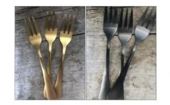 Merkloos 12 Gebak -en Taartvorkjes - Vorkjes - Gebak - Taart - Zwart - Goud -Keukengerei Verkoop 1200x742