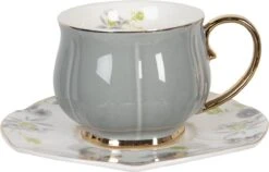 Clayre & Eef Kop En Schotel Set Van 6 250 Ml Meerkleurig Porselein Rond Bloemen Servies Cadeau Voor Haar Cappuccino -Keukengerei Verkoop 1200x770 5