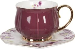 Clayre & Eef Kop En Schotel Set Van 6 250 Ml Meerkleurig Porselein Rond Bloemen Servies Cadeau Voor Haar Cappuccino -Keukengerei Verkoop 1200x792 1