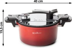 Rosmarino - Snelkookpan Met Glazen Deksel - Zwart - Ø24cm - 5 Liter - 100% PFAS & PFOA Vrij - Aluminium - Pressure Cooker - Non-stick Minerale Coating - Ergonomische Handgrepen - Geschikt Voor Alle Warmtebronnen -Keukengerei Verkoop 1200x800 77