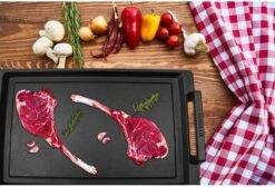 Eurolux Teppanyaki Plaat Met Grepen - 41 X 24 X 2.5 Cm - Zwart - Aluminium - Geschikt Voor Alle Warmtebronnen -Keukengerei Verkoop 1200x815 1