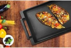 Eurolux Teppanyaki Plaat Met Grepen - 41 X 24 X 2.5 Cm - Zwart - Aluminium - Geschikt Voor Alle Warmtebronnen -Keukengerei Verkoop 1200x815