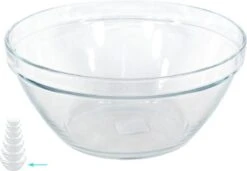 1x Glazen Chipsschalen/keukenschalen Pompei 26 Cm/3.6 Liter - Schalen/kommen/mengkommen Van Glas