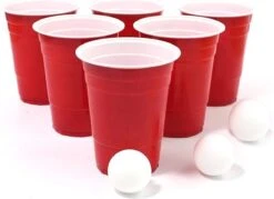 Merkloos Beerpong - 50 Stuk(s) - Red Cups Inc. 3 Ballen - Beerpong Drankspel - Plastic Bekers - Beer Pong -Keukengerei Verkoop 1200x870 5