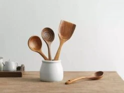 Merkloos Keukenspatels En -lepels Set - 7 Stuks - Teakhout - Handwerk, Krasbestendig, Duurzaam -Keukengerei Verkoop 1200x897 3