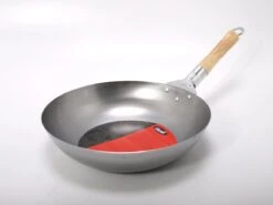 Wok+houten Greep 30cm Carb.staal
