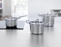 BK Q-linair Master Glas Pannenset - 5-delig - Glazen Deksel - Veilig Afgietsysteem - Inductie -Keukengerei Verkoop 1200x934