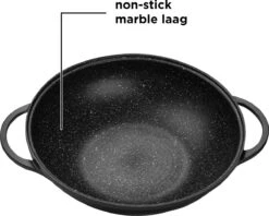 BIKO - Wokpan Ø 36 Cm - Marmeren Coating - Glazen Deksel - Wadjan - Zwart -Keukengerei Verkoop 1200x960 2
