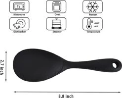 Doodadeals® Siliconen Rijstlepel - Rijst Opscheplepel - Rijstlepel Kunststof - Zwart - 1 Stuk -Keukengerei Verkoop 1200x960