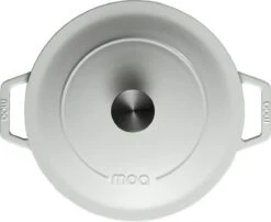 MOA Gietijzeren Braadpan - Inhoud 5,7 Liter - 26CM - Rond - Alle Warmtebronnen - Ook Voor Inductie - Gewicht 5,8 Kg - Wit - C26W -Keukengerei Verkoop 1200x981