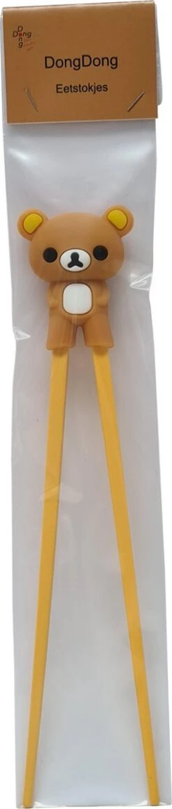 DongDong - Eetstokjes Voor Kinderen - Beer Motief - 22.5 Cm - Bruin -Keukengerei Verkoop 255x1200
