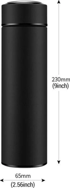 Thermosfles 500 Ml - Met Thee Filter - Mat Zwart -Keukengerei Verkoop 450x1200