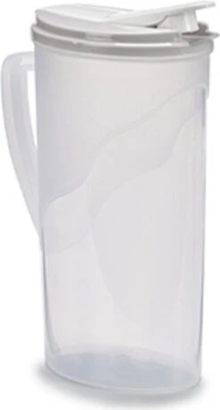 2x Stuks Waterkan/sapkan Transparant/lichtgrijs Met Deksel 1.8 Liter Kunststof - Smalle Schenkkan Die In De Koelkastdeur Past -Keukengerei Verkoop 644x1200 2