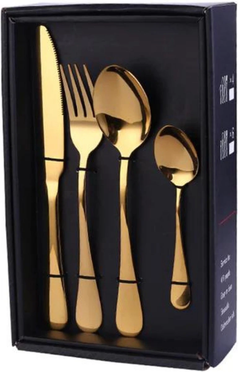 SensaHome - 20-Delige Bestek Set - Inclusief Mes/Vork/Lepel - 4 Personen - Goud