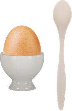 Excellent Houseware 12x Eierlepels Zwart/grijs Kunststof 14 Cm -Keukengerei Verkoop 783x1200