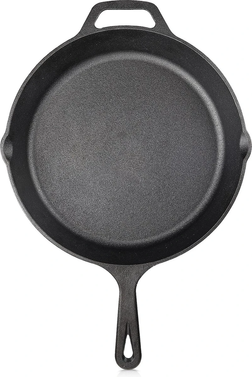 Navaris Gietijzeren Koekenpan - Braadpan Van Gietijzer - Ronde Skillet - Geschikt Voor Alle Warmtebronnen - Ø 30 Cm - Ovenbestendig Tot 260 Graden 15 Navaris Gietijzeren Koekenpan - Braadpan Van Gietijzer - Ronde Skillet - Geschikt Voor Alle Warmtebronnen - Ø 30 Cm - Ovenbestendig Tot 260 Graden - Afbeelding 15