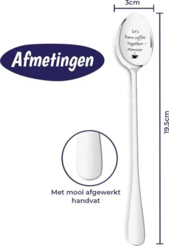 Merkloos Lepel Met Tekst - "Let's Have Coffee Together Forever" - 19.5cm - Valentijn Cadeau Voor Hem Of Haar - Valentijnsdag Verrassing - Versierde Lepel - Lange Lepel - Cadeautje -Keukengerei Verkoop 825x1200