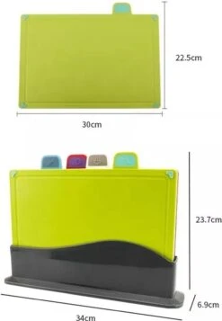 Merkloos Snijplankenset Met Houder - Kunststof - Vaatwasserbestendig - Set Van 4 Kleuren Snijplanken -Keukengerei Verkoop 831x1200 1