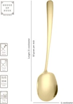 House Of Husk® Opscheplepel Set - Goud - Serveerlepel - Groetelepel - Aardappellepel - 21cm - RVS - 4 Stuks -Keukengerei Verkoop 846x1200