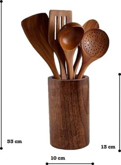 Luverno® - Keukengerei Set - 6 Delig - Teakhout - Keukenset - Keukengerei - Keukengerei Set Met Houder - Keukengerei Houder - Spatelpot - Bruin 13 Luverno® - Keukengerei Set - 6 Delig - Teakhout - Keukenset - Keukengerei - Keukengerei Set Met Houder - Keukengerei Houder - Spatelpot - Bruin -Keukengerei Verkoop 884x1200 1