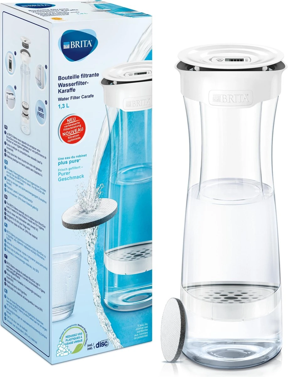 BRITA - Fill&Serve Waterfilterkaraf - 1,3L - Wit Grafiet - Inclusief 1 MicroDisc Waterfilter 12 BRITA - Fill&Serve Waterfilterkaraf - 1,3L - Wit Grafiet - Inclusief 1 MicroDisc Waterfilter - Afbeelding 12