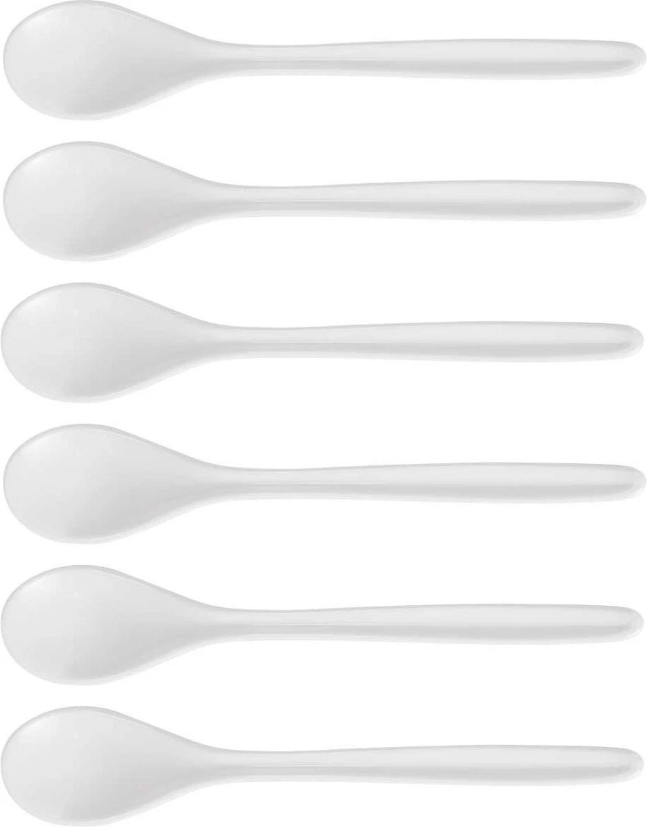 Cosy & Trendy Koffie/theelepeltje - 6 Stuks - Kunststof - Wit - 13 Cm 1 Cosy & Trendy Koffie/theelepeltje - 6 Stuks - Kunststof - Wit - 13 Cm