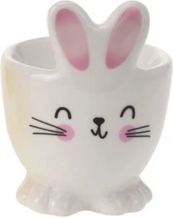 Merkloos 4x Witte Paashaas Eierdop 7 Cm - Eierdop Pasen - Paasontbijt -Keukengerei Verkoop 949x1200 2